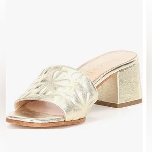 Kate Spade Gold Heeled Mules